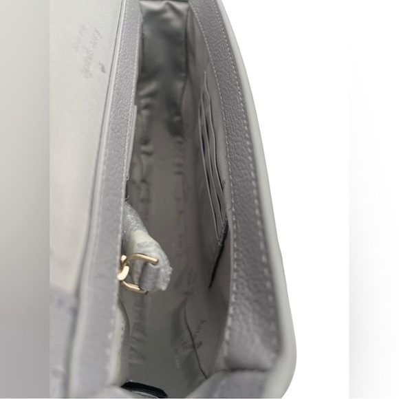 NWT Kate Spade Luna Crescent Gray Crossbody Shoulder Purse Suede & Leather - Picture 11 of 14
